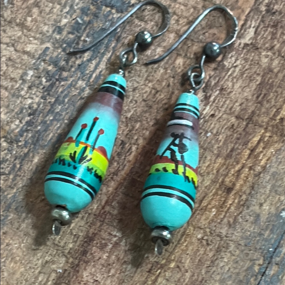 Vintage Southwestern Pierced Dangle Earrings